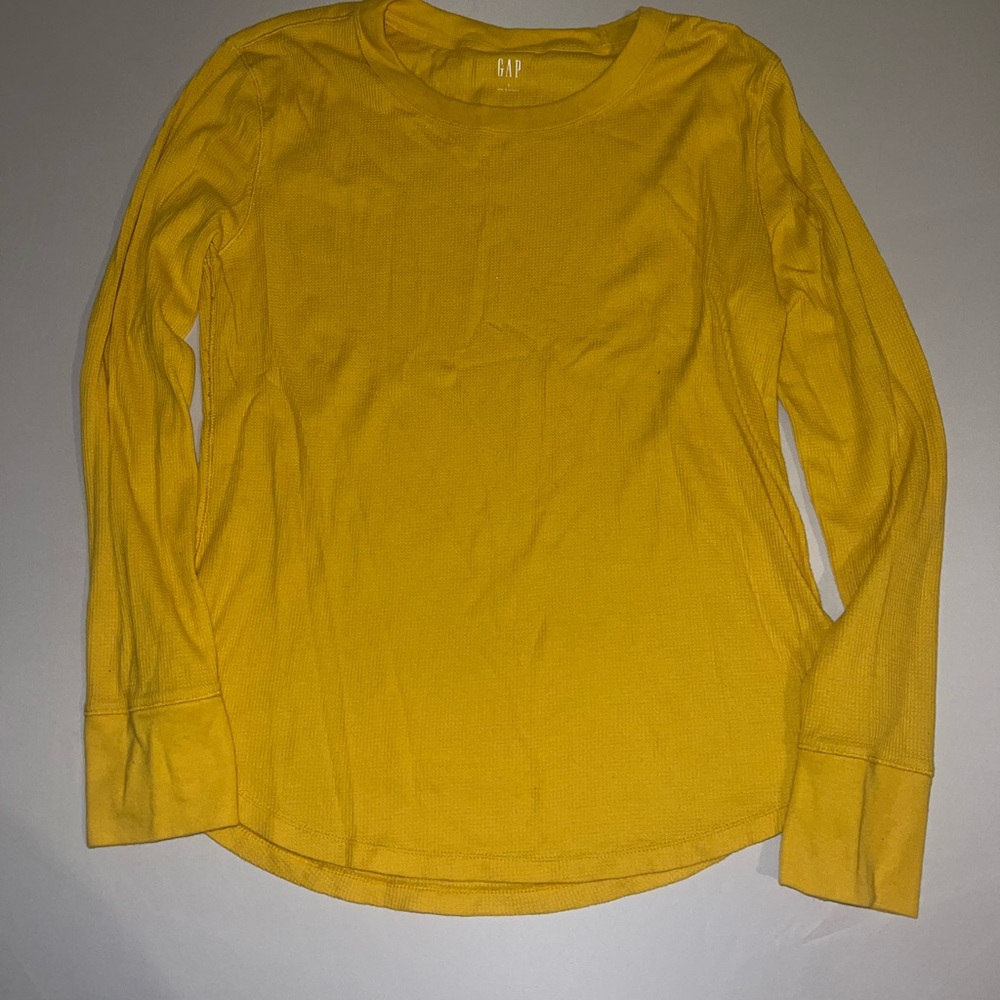 GAP Vibrant Yellow Crew Neck Top